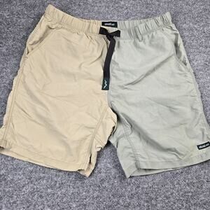 Afield Out Two-Tone Climbing Shorts Tan Sage Green Large
